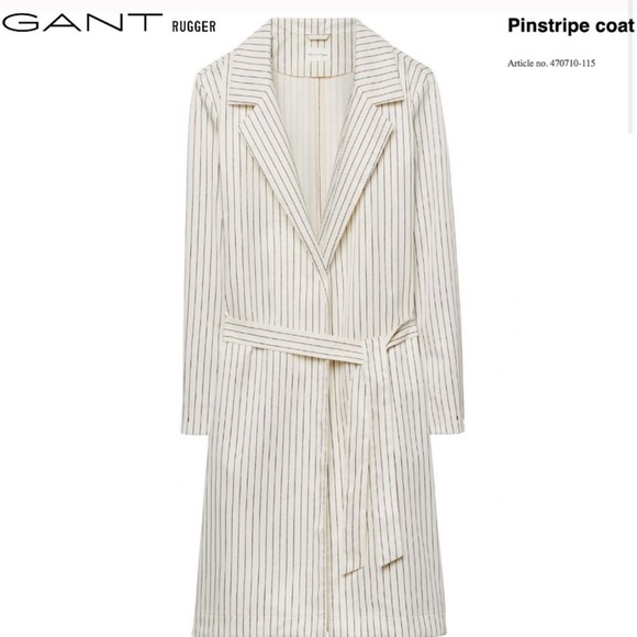 NWT GANT RUGGER Coat (Offwhite Pinstripe) - Picture 3 of 14